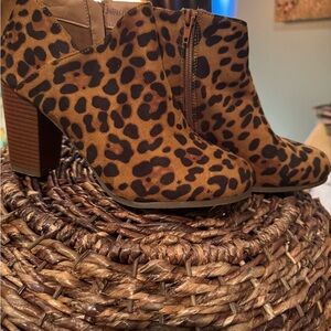 Leopard Print Ankle Boots